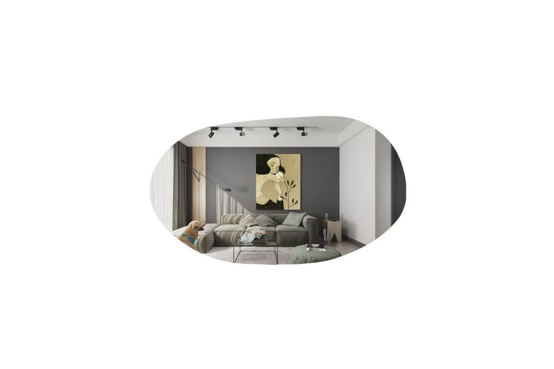 Peili Lopi 52 cm Epäsymmetrinen - Musta - Sisustustuotteet - Peili