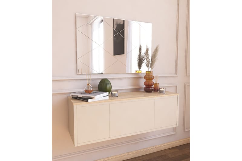 Peili Lossa 50 cm Suorakaide - Valkoinen - Sisustustuotteet - Peili