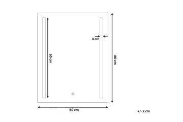 Peili Luisito LED 60x80 cm - Hopea - Sisustustuotteet - Peili