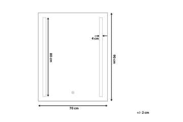 Peili Luisito LED 70x90 cm - Hopea - Sisustustuotteet - Peili