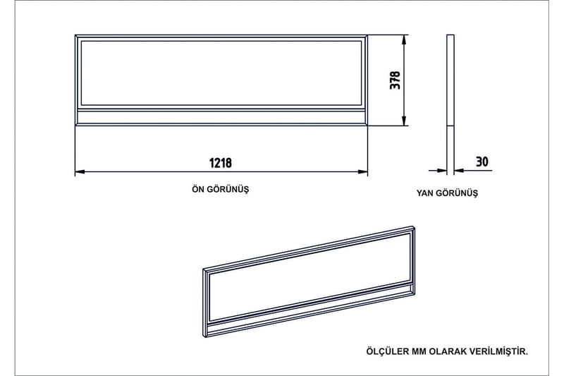 Peili Mangles 122 cm - Kulta/Valkoinen - Peili - Eteispeili - Seinäpeili