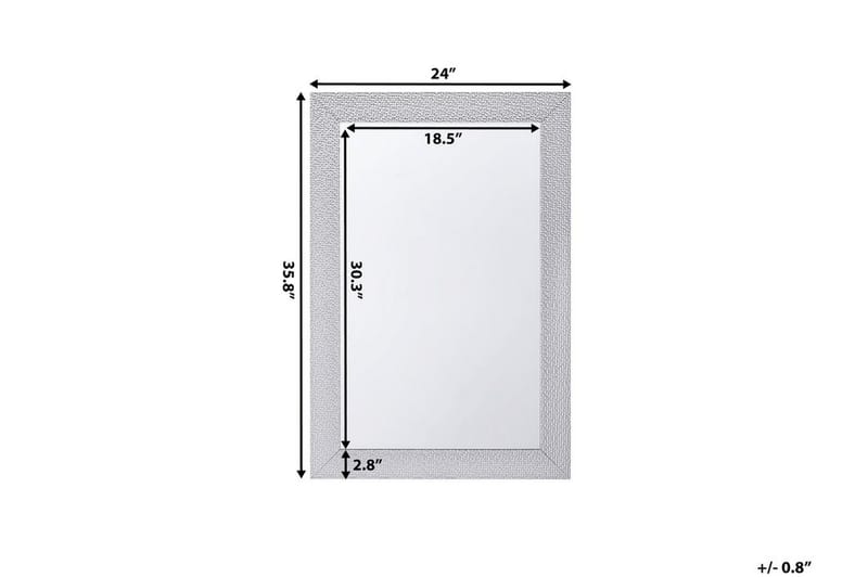 Peili Mervent 61 cm - Hopea - Sisustustuotteet - Peili