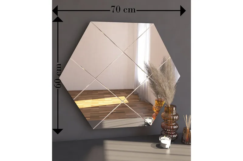 Peili Nady 70 cm Suorakaide - Valkoinen - Sisustustuotteet - Peili