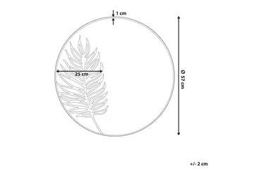 Peili Nolberto Pyöreä 57 cm - Kulta - Sisustustuotteet - Peili - Meikkipeili