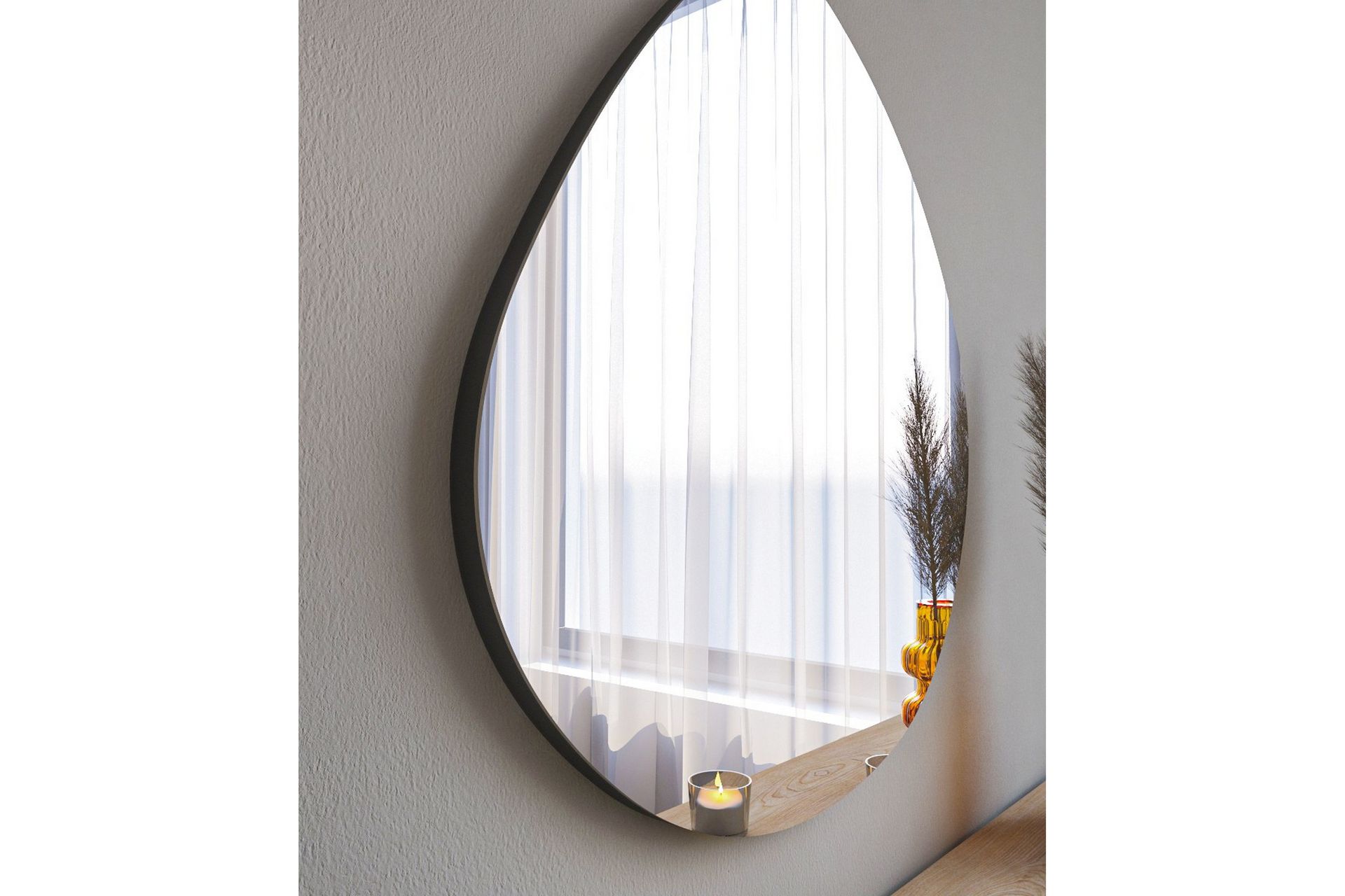 Peili Omilo 60 cm Epäsymmetrinen - Musta - Sisustustuotteet - Peili
