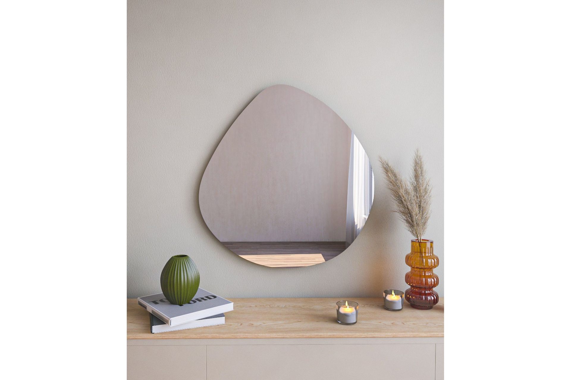 Peili Omilo 60 cm Epäsymmetrinen - Musta - Sisustustuotteet - Peili