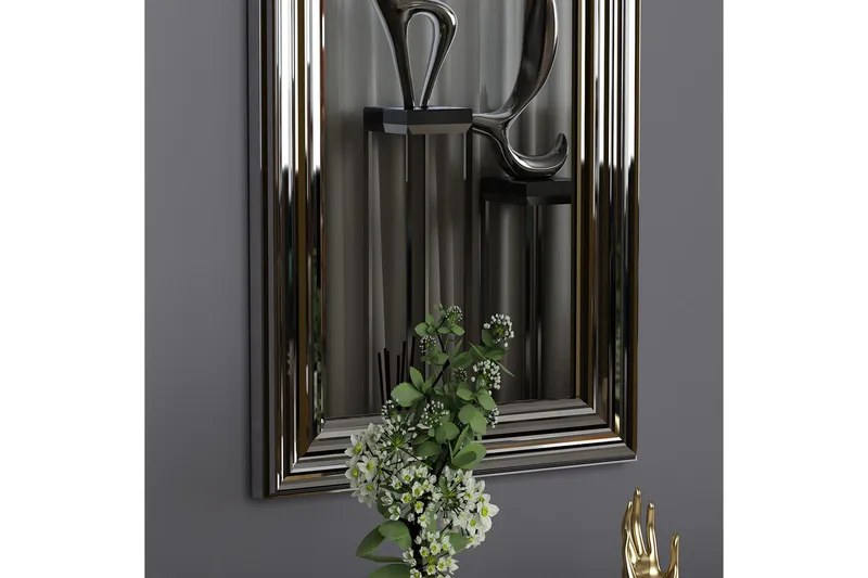 Peili Ozze 30 cm Suorakaide - Hopea - Sisustustuotteet - Peili