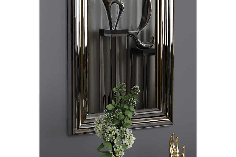 Peili Ozze 30 cm Suorakaide - Hopea - Sisustustuotteet - Peili