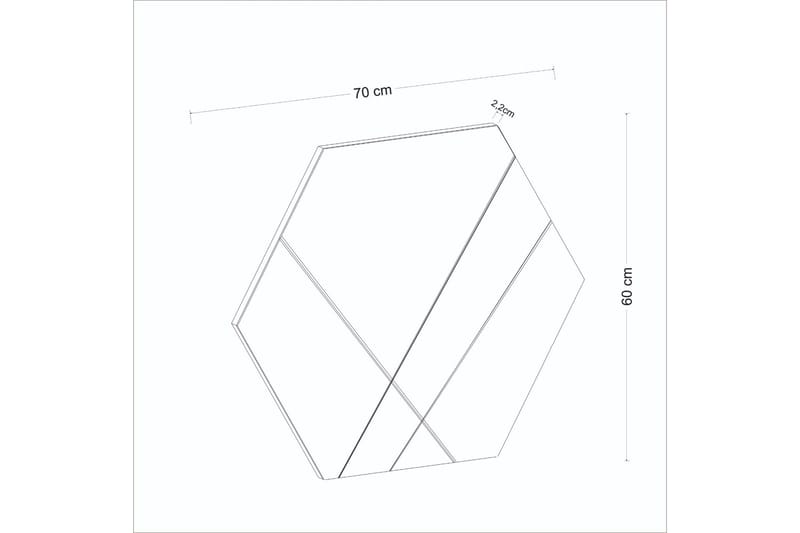 Peili Rubby 70 cm Suorakaide - Valkoinen - Sisustustuotteet - Peili