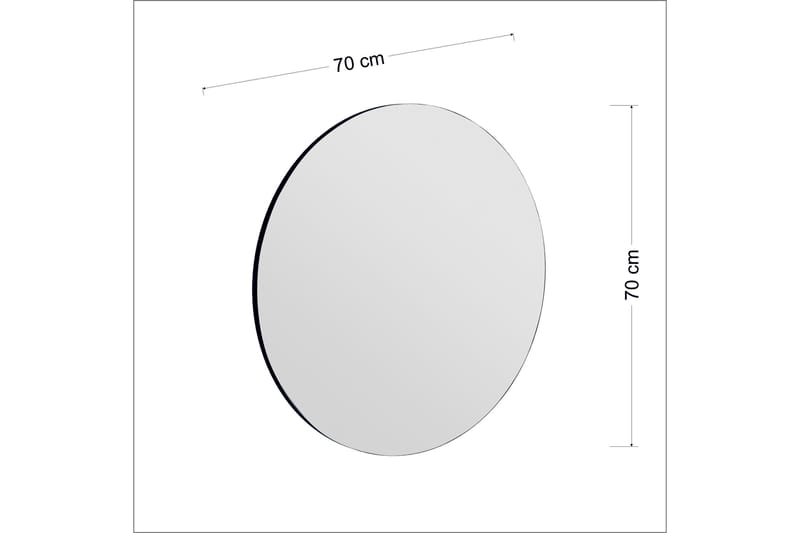 Peili Rusan 70 cm Suorakaide - Musta - Peili - Eteispeili - Seinäpeili