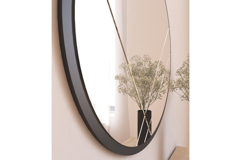Peili Sada 60 cm Suorakaide - Musta - Sisustustuotteet - Peili
