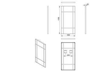 Peili Stockhyltan 60x120 cm - Musta - Sisustustuotteet - Peili