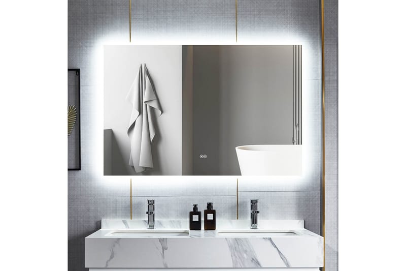 Peili Valaistuksella Suuri 80x140 cm Hopea, Lyfco