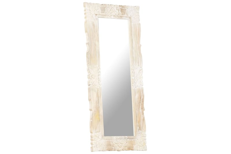 Peili valkoinen 110x50 cm täysi mangopuu - Valkoinen - Sisustustuotteet - Peili