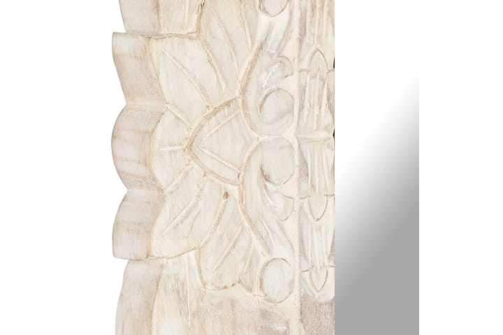 Peili valkoinen 110x50 cm täysi mangopuu - Valkoinen - Peili - Eteispeili - Seinäpeili