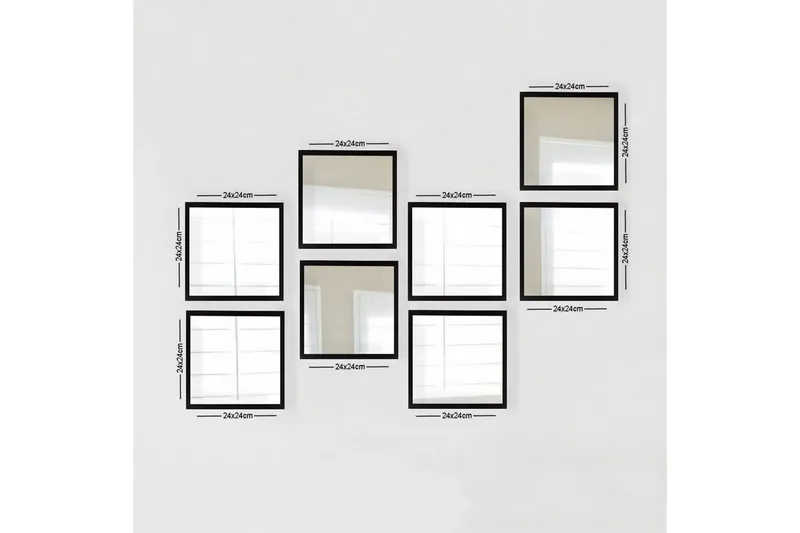 Peili Velservrook - Hopea/Musta - Sisustustuotteet - Peili