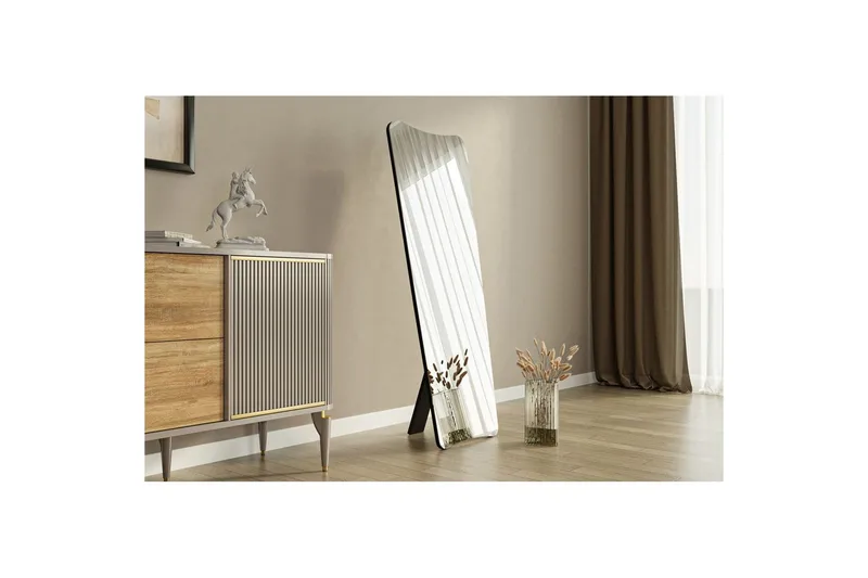 Peili Vitros Musta - Musta - Sisustustuotteet - Peili - Lattiapeili