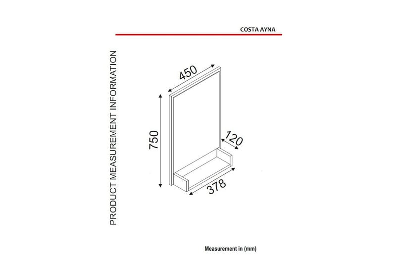 Peili Walkingeagle 75 cm - Beige - Sisustustuotteet - Peili