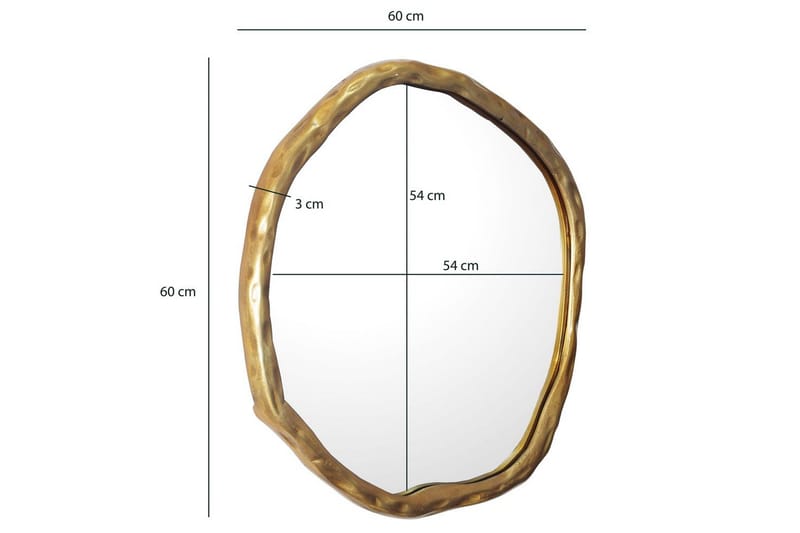 Peili Wohnling Epäkeskeinen metallikehys pyöreä 60 cm - Sisustustuotteet - Peili