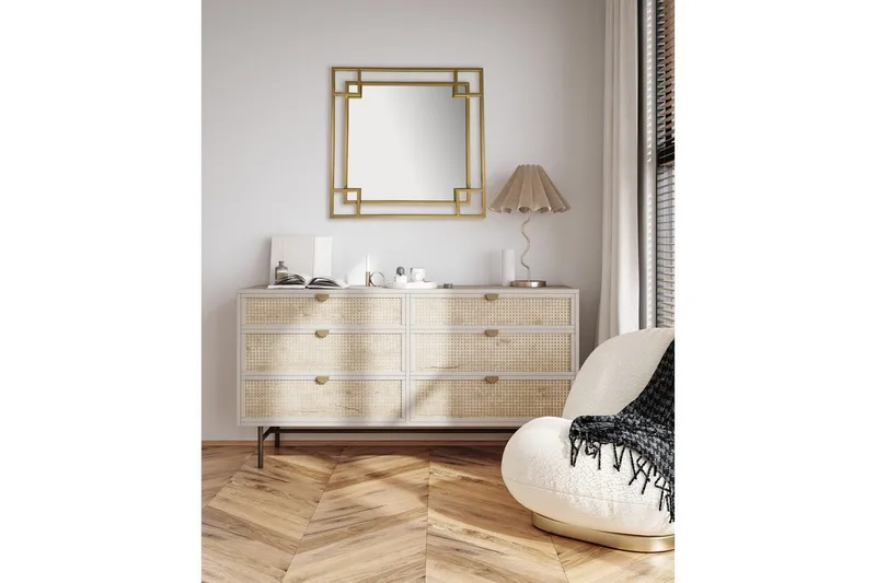 Peili Wohnling Neliö geometrinen 60 cm metallikehys moderni - Sisustustuotteet - Peili