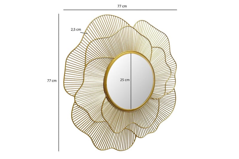 Peili Wohnling Ruusu metallikehys pyöreä 77 cm, moderni - Sisustustuotteet - Peili