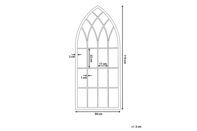 Peili Yagual 50x115 cm - Harmaa - Sisustustuotteet - Peili