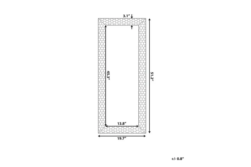 Peili Zarour 50x130 cm - Kulta - Sisustustuotteet - Peili