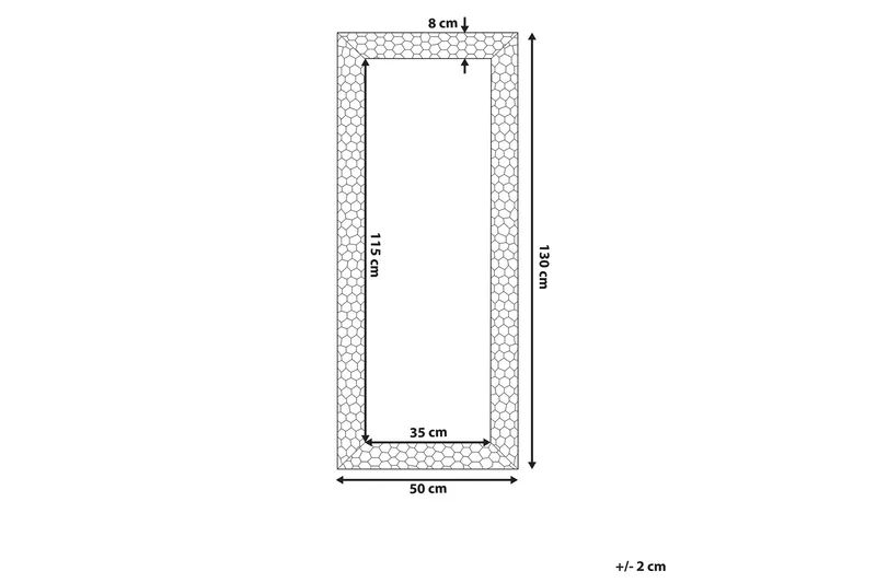 Peili Zarour 50x130 cm - Kulta - Sisustustuotteet - Peili