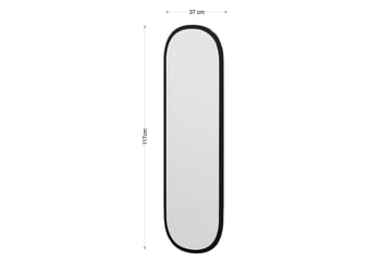 Peili Zeos 40 cm Suorakaide - Musta - Sisustustuotteet - Peili