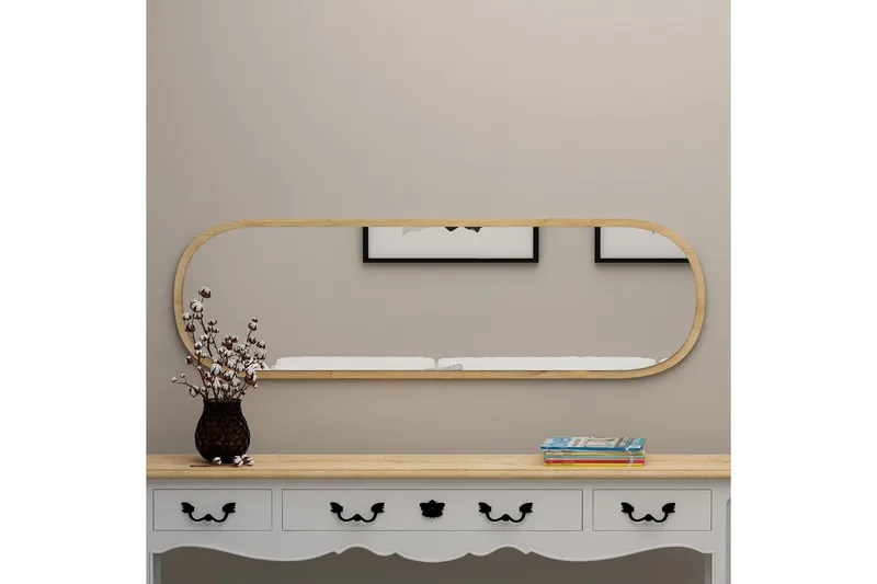 Peili Zeos 40 cm Suorakaide - Puu/Luonnonväri - Sisustustuotteet - Peili