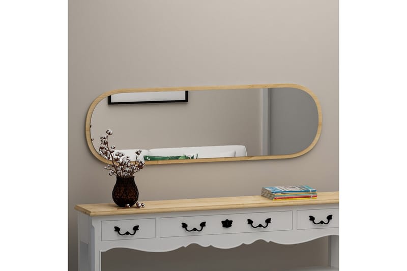 Peili Zeos 40 cm Suorakaide - Puu/Luonnonväri - Sisustustuotteet - Peili