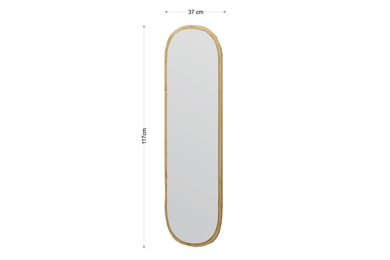 Peili Zeos 40 cm Suorakaide - Puu/Luonnonväri - Sisustustuotteet - Peili