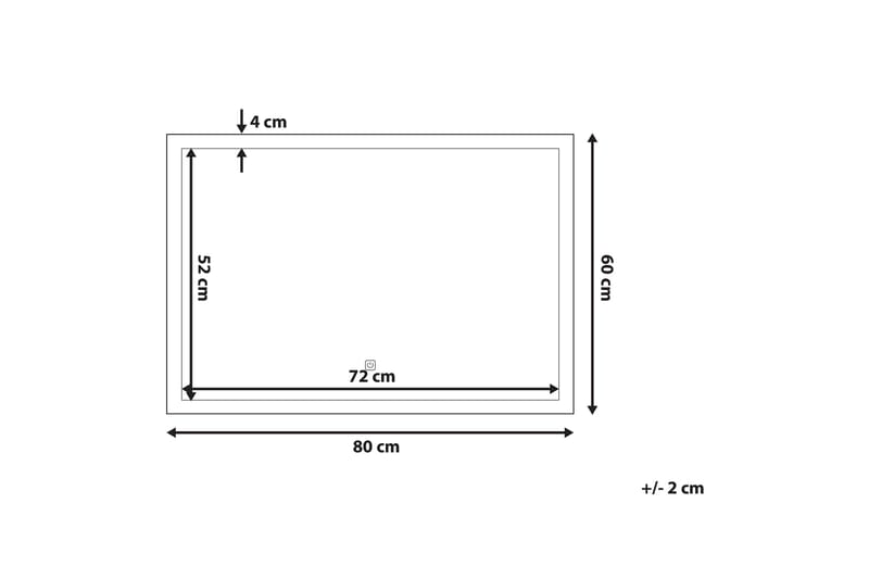 Peili Purefoy LED 60x80 cm - Hopea - Peili - Kylpyhuoneen peilit - Kylpyhuonepeili valaistuksella