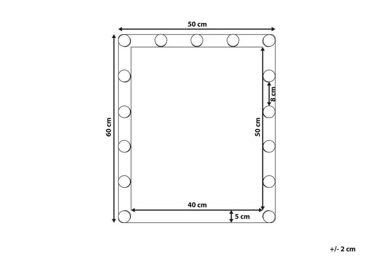 Peili Perala LED 50x60 cm - Läpinäkyvä - Kylpyhuonetarvikkeet - Meikkipeili
 - Peili