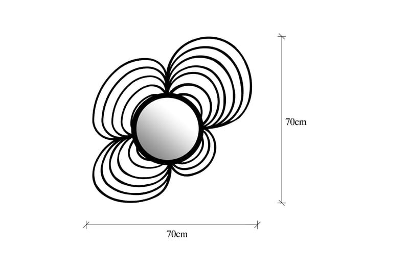 Peili Planet - Musta - Peili - Eteispeili - Seinäpeili