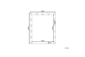 Peili Perala LED 50x60 cm - Läpinäkyvä - Sisustustuotteet - Peili - Meikkipeili