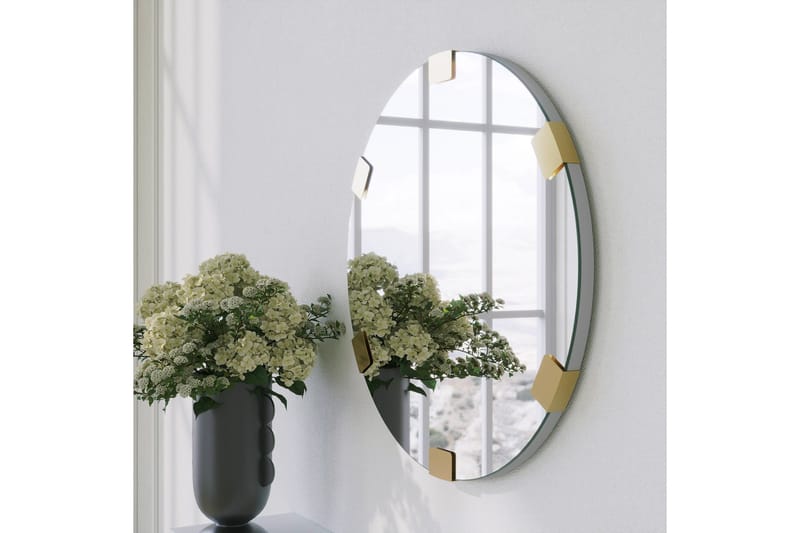 Peili Porp 60 cm Pyöreä - Kulta - Sisustustuotteet - Peili