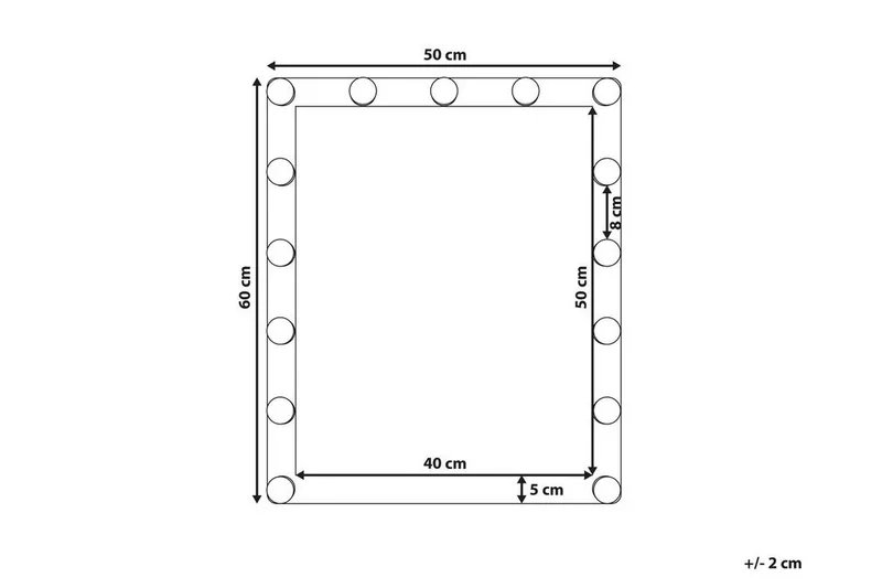 Peili Perala LED 50x60 cm - Läpinäkyvä - Sisustustuotteet - Peili - Meikkipeili