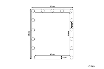 Peili Perala LED 50x60 cm - Läpinäkyvä - Sisustustuotteet - Peili - Meikkipeili