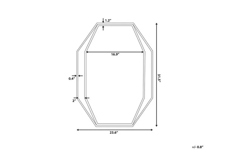 Peili Portelli 80x60 cm - Harmaa - Sisustustuotteet - Peili