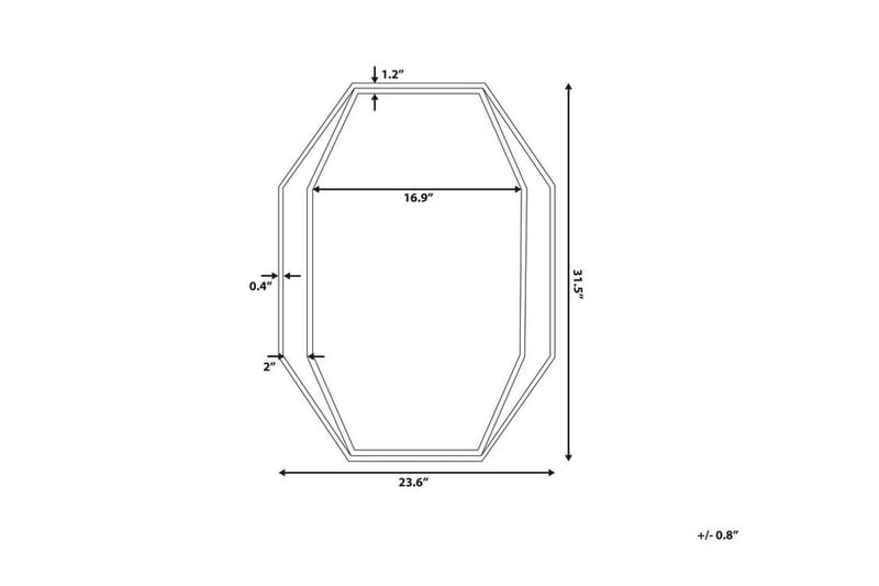 Peili Portelli 80x60 cm - Harmaa - Sisustustuotteet - Peili