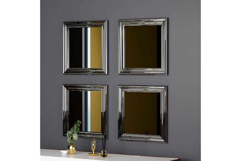 Peilisetti (4 kappaletta) Miyo Hopea - Hopea - Sisustustuotteet - Peili - Peilihuonekalut - Peilikuutio