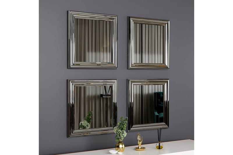 Peilisetti (4 kappaletta) Miyo Hopea - Hopea - Sisustustuotteet - Peili - Peilihuonekalut - Peilikuutio