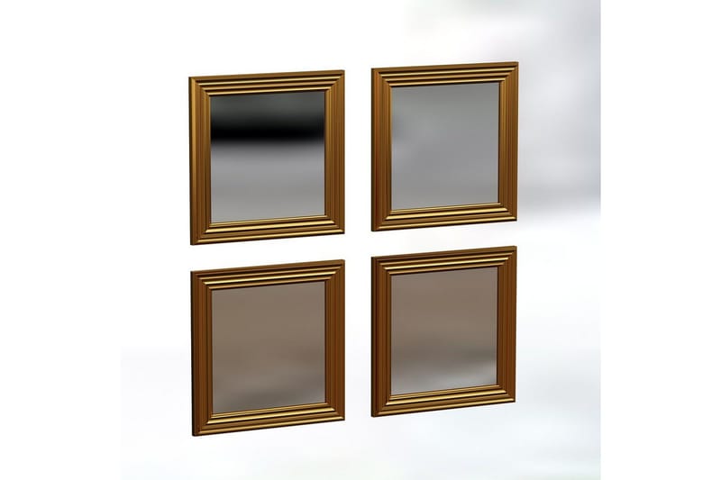 Peilisetti (4 kappaletta) Miyo Kulta - Kulta - Sisustustuotteet - Peili - Peilihuonekalut - Peilikuutio