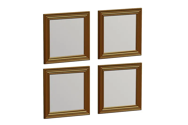 Peilisetti (4 kappaletta) Miyo Kulta - Kulta - Sisustustuotteet - Peili - Peilihuonekalut - Peilikuutio