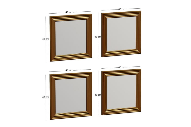 Peilisetti (4 kappaletta) Miyo Kulta - Kulta - Sisustustuotteet - Peili - Peilihuonekalut - Peilikuutio