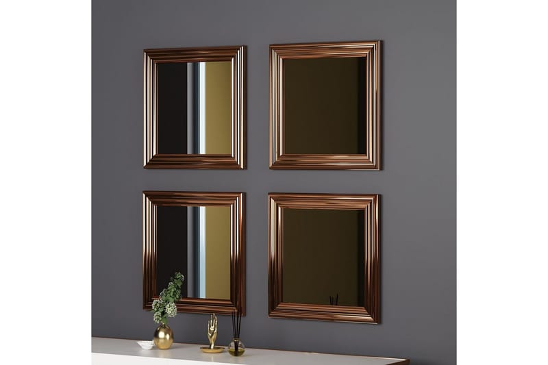 Peilisetti (4 kappaletta) Miyo Pronssi - Pronssi - Sisustustuotteet - Peili - Peilihuonekalut - Peilikuutio