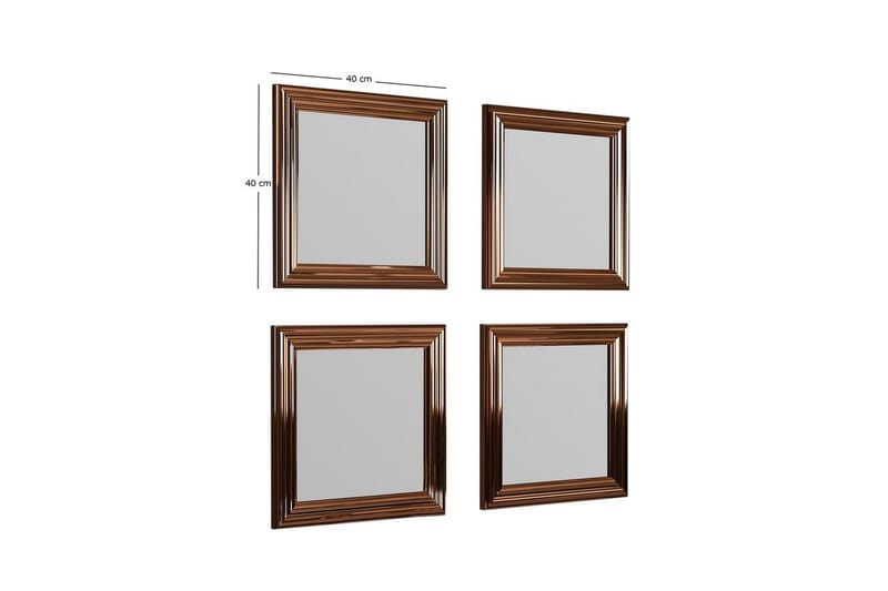 Peilisetti (4 kappaletta) Miyo Pronssi - Pronssi - Sisustustuotteet - Peili - Peilihuonekalut - Peilikuutio