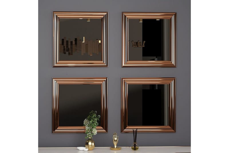 Peilisetti (4 kappaletta) Miyo Pronssi - Pronssi - Sisustustuotteet - Peili - Peilihuonekalut - Peilikuutio