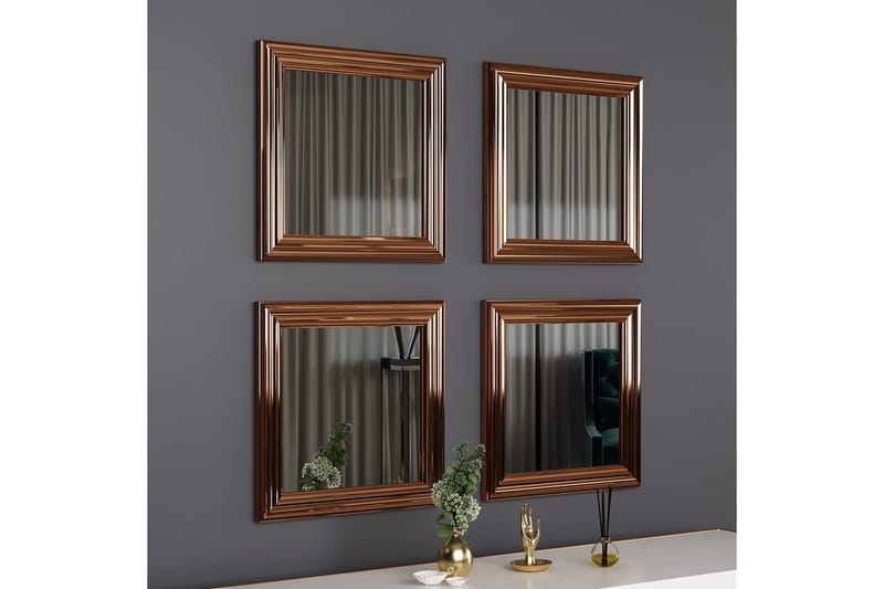 Peilisetti (4 kappaletta) Miyo Pronssi - Pronssi - Sisustustuotteet - Peili - Peilihuonekalut - Peilikuutio